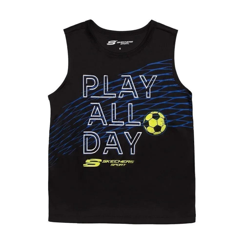 NEW! NWT SKECHERS Boys Kids 3 piece Active Sport Set in Color Blue and Black - Picture 4 of 11